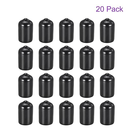 DMiotech 20 Pack 3/8" ID Black Screw Thread Protectors Rubber End Caps Bolt - Image 6
