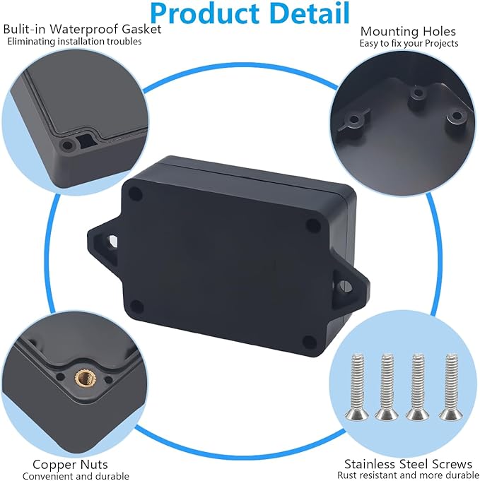 Project Box, Project Boxes Plastic Electric Project Case Junction Box Power Case - Image 7