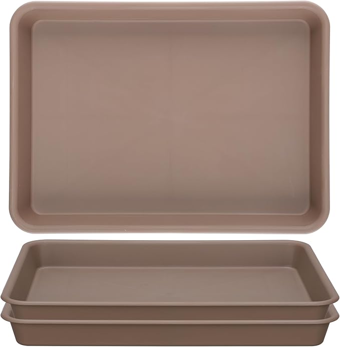 GREANER Brown Plant Saucers for Indoors, 11 Inch Heavy Duty Seedling Starter by GREANER