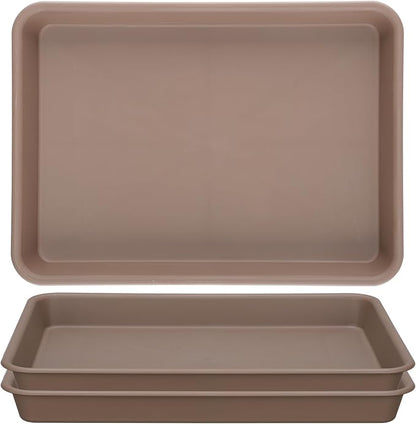 GREANER Brown Plant Saucers for Indoors, 11 Inch Heavy Duty Seedling Starter by GREANER