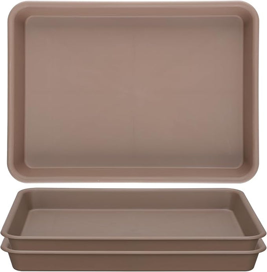 GREANER Brown Plant Saucers for Indoors, 11 Inch Heavy Duty Seedling Starter by GREANER