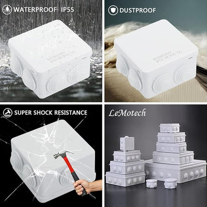 LeMotech ABS Plastic Dustproof Water Resistant IP55 Junction Box Universal - Image 8
