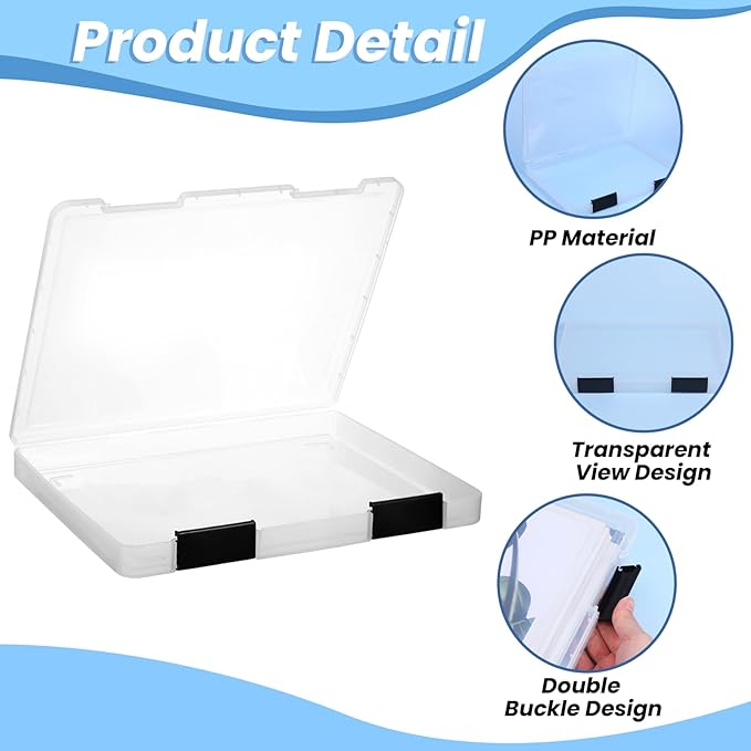 6 Pcs Clear A4 File Box Document Plastic Storage Box Paper Plastic Case Board - Image 3