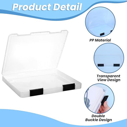 6 Pcs Clear A4 File Box Document Plastic Storage Box Paper Plastic Case Board - Image 3