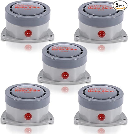 Water Leak Detector 5 Pack, Shackcom Water Alarm 110DB, Waterproof & by Shackcom