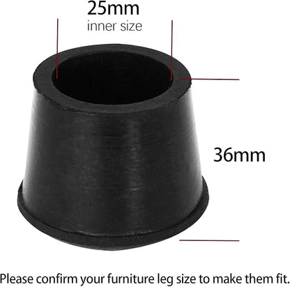 10 PCS Black Round Rubber Chair Leg Caps Tips, Vinyl Rubber End Kits, Soft - Image 2