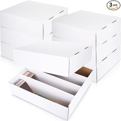 Yexiya 3 Pcs 3200 Count Sports Card Storage Boxes White Trading Card Box by Yexiya