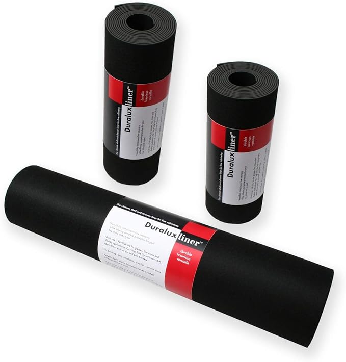 Trimmable, Non-Adhesive, Dual Use Black Shelf Liner | Black, Waterproof & by DuraLux