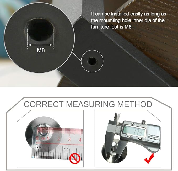 uxcell M8 x 10 x 25mm Leveling Feet Adjustable Leveler Floor Protector - Image 3
