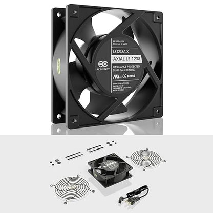 AC Infinity AXIAL LS1238, Quiet Muffin Fan, 120V AC 120mm x 38mm Low Speed - Image 2