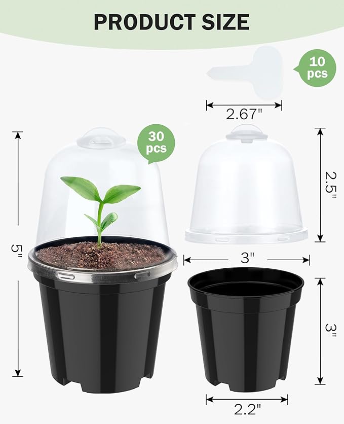 homenote Nursery Pots for Plants, 3 Inch Plant Pot for Planting - Image 4