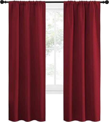 NICETOWN Christmas Burgundy Curtains Blackout Drape Panels - Image 2