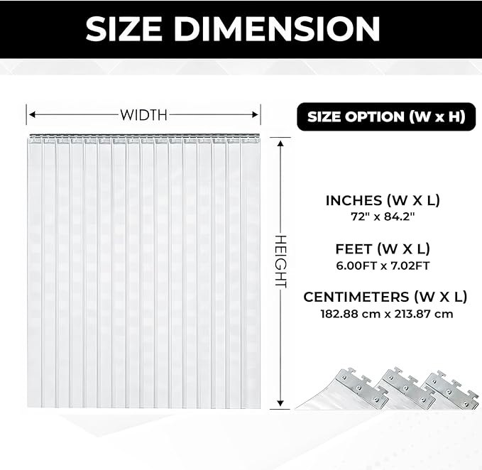 Clear Kit PVC Smooth Plastic Strip Door Curtain 6x7 ft. Standard Clear - Image 6