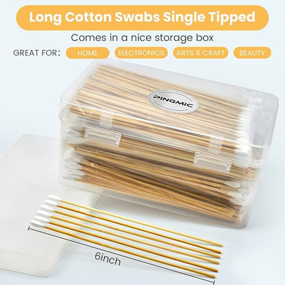 500PCS 6" Cotton Swabs in Storage Box - Image 2