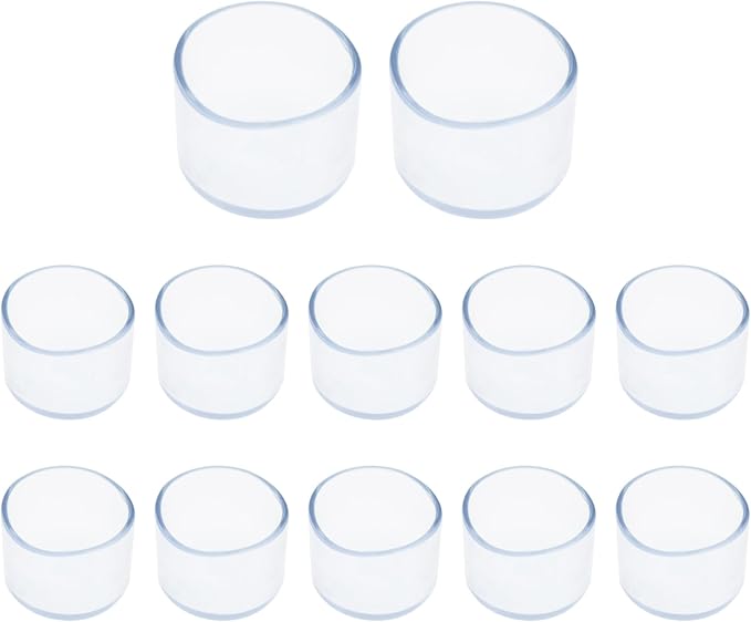 Round Chair Leg Caps, PVC Furniture Feet Covers, TTZEZE Transparent Round Floor by TTZEZE