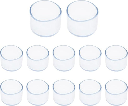 Round Chair Leg Caps, PVC Furniture Feet Covers, TTZEZE Transparent Round Floor by TTZEZE