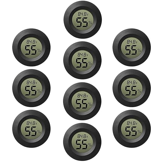 10-Pack Mini Thermometer Hygrometer, Small Digital Electronic Temperature by Rojuna