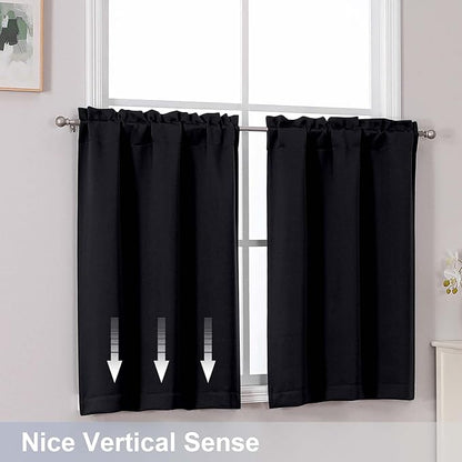 Chyhomenyc Short Black Out Curtains 45 Inch Length, Small Blackout Curtain Rod - Image 6