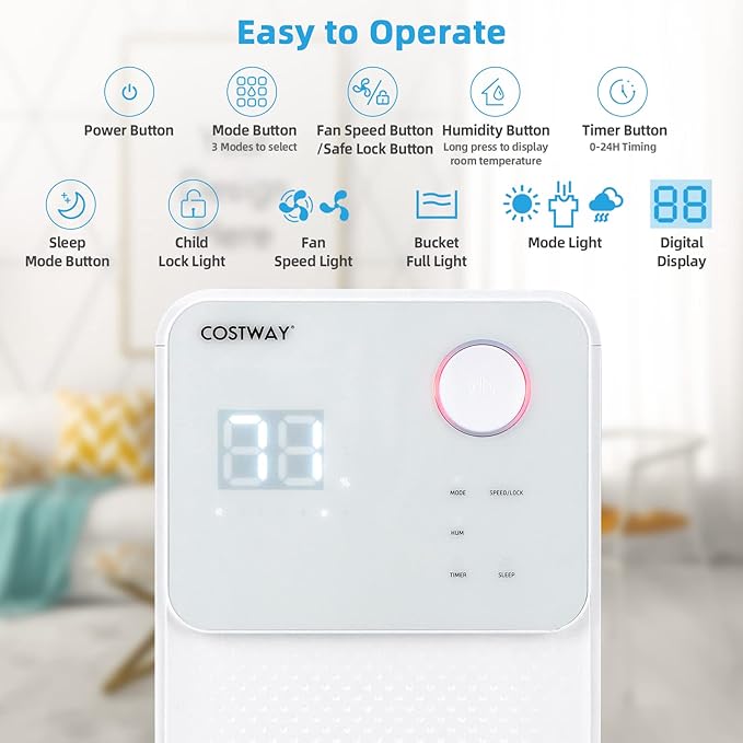 COSTWAY 2000 Sq. Ft Dehumidifier - Image 2