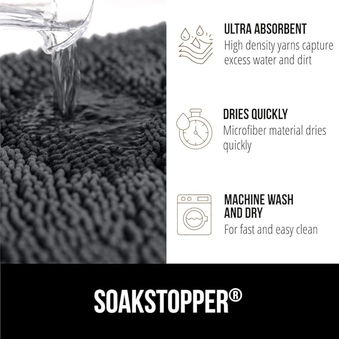 GORILLA GRIP SOAKSTOPPER Dog Door Mat, 48x30 Machine Washable Rug Absorbent - Image 5
