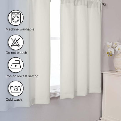 Chyhomenyc Natural Short Blackout Curtains 45 Inch Length, Small Kitchen - Image 7