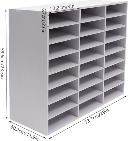 Literature Organizers 24/36Slots Mail Sorter Compartment Files Rack File - Image 2