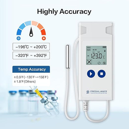 Freshliance Ultra Low Temperature Data Logger, Reusable Temperature Recorder - Image 2