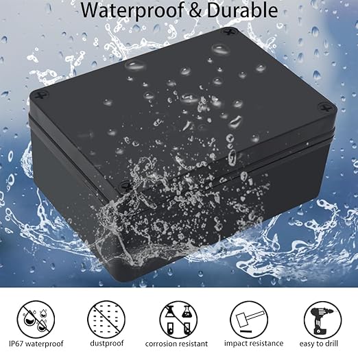 Junction Box, IP67 Waterproof ABS Black Project Box - Image 2