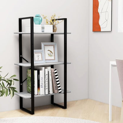 Grey 3-Tier Industrial Storage Shelf 11.8x23.6x41.3 in Matte Engineered Wood & - Image 4