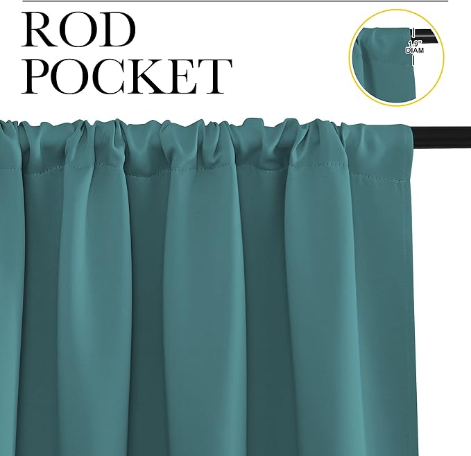 NICETOWN RV Blackout Curtains for Camper Windows, Sea Teal, Short Blackout - Image 2
