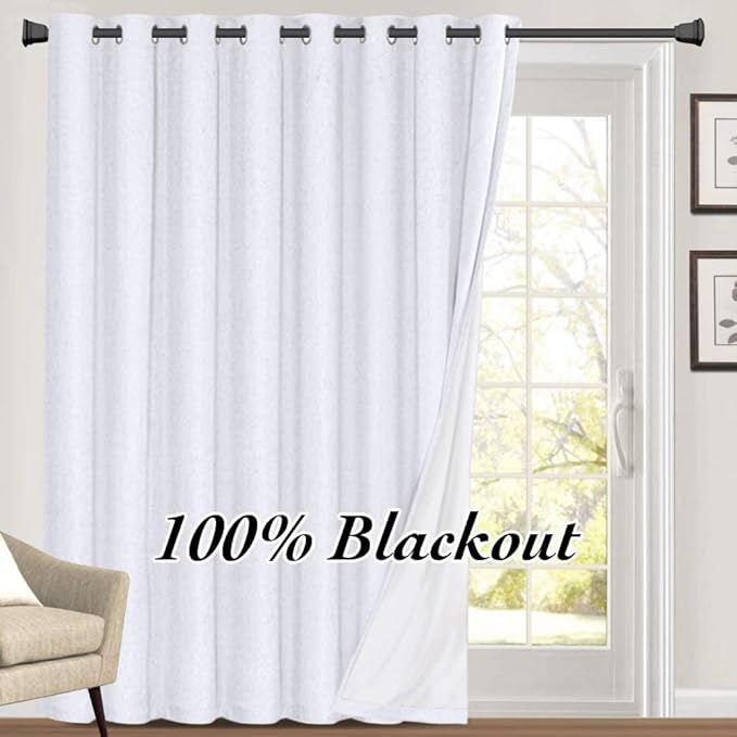PrinceDeco Blackout White Curtains 84 Inches Long Thermal Curtains by PrinceDeco
