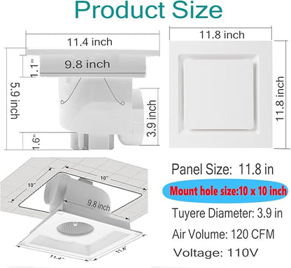 Nalle Ventilation Fan Ceiling Bathroom Exhaust Fan Extractor Fan （Style B） - Image 3
