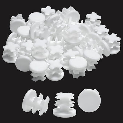 1/2" Plastic Hole Plugs White -Round Chair Leg Caps, Flush Mount Pipe Plugs by EASYEAH
