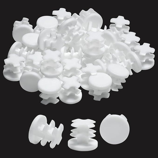 1/2" Plastic Hole Plugs White -Round Chair Leg Caps, Flush Mount Pipe Plugs by EASYEAH