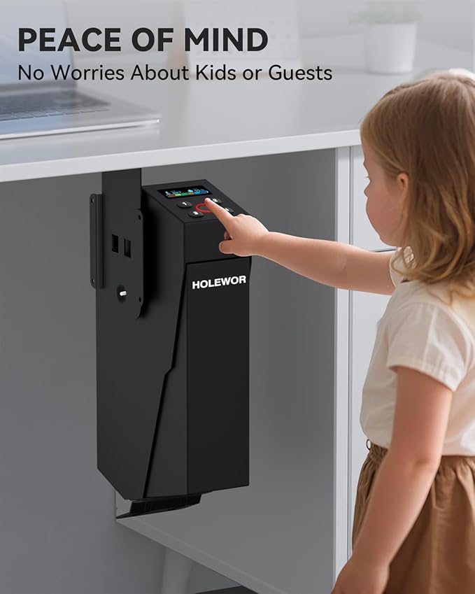 Gun Safe Biometric Pistol Safe Fingerprint Drop Down Mount Handgun Safe Under - Image 5