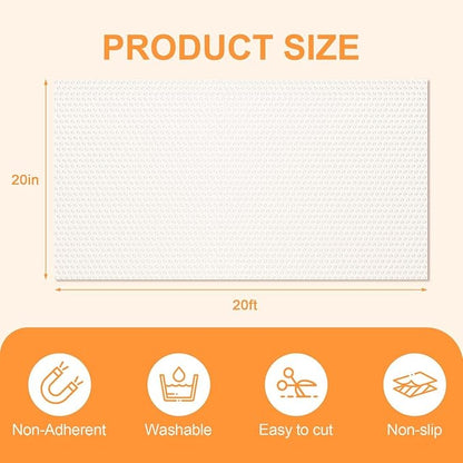 FEXIA Shelf Liner 20 Inch x 20 FT Clear Non Slip Waterproof Cabinet and Drawer - Image 2