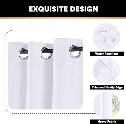 PrinceDeco 100% Blackout Curtains Linen Drapes 108 Inches Long Room Divider - Image 6
