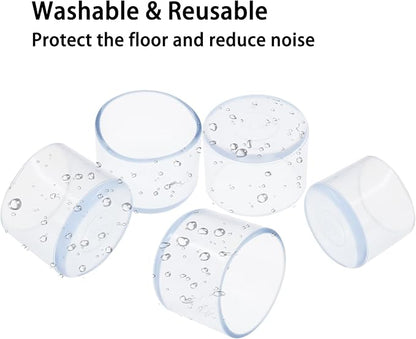 Round Chair Leg Caps, PVC Furniture Feet Covers, TTZEZE Transparent Round Floor - Image 5