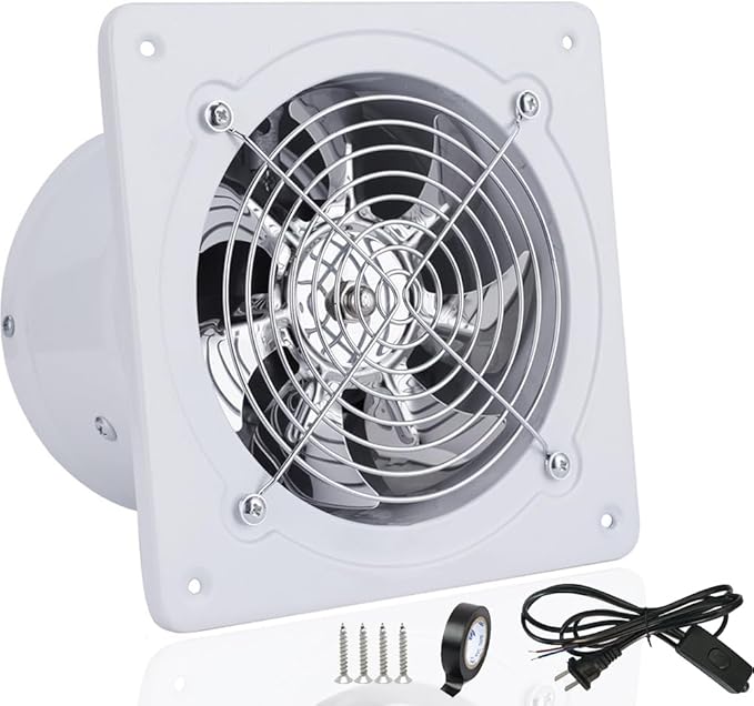 6'' Wall Mounted Exhaust Fan, 460CFM Metal Iron Ventilation Extractor, Silence by ACEDUROBLA