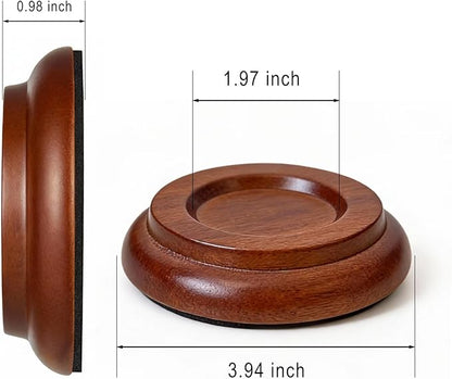 4 Pcs Solid Wood Upright Piano Caster Cups, Non-Slip & Anti-Noise - Image 2