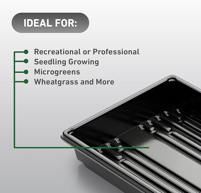 10x20 Inch Black Plastic 25 Pack Plant Propagation Tray – Growing Trays - Image 5