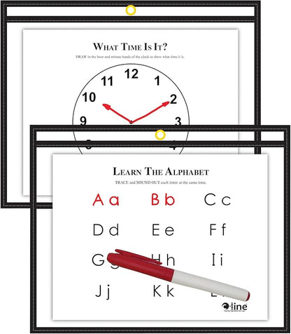 C-Line Reusable Dry Erase Pockets, Horizontal by C-Line