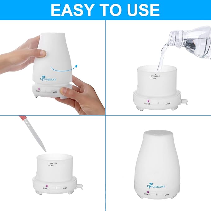 Diffuserlove Diffuser 2 Pack Essential Oil Diffuser 200ML Remote Control - Image 6