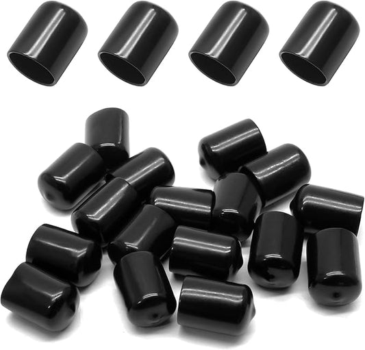 24 Pcs Round Rubber End Caps, 3/4" ID Vinyl Flexible Screw Thread Protectors by Bonsicoky