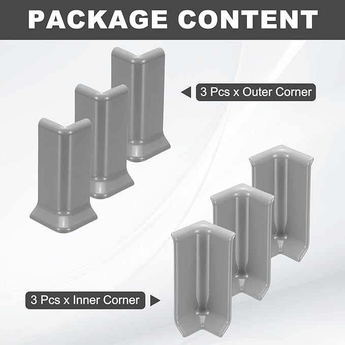 uxcell Self Adhesive Baseboard Corner Blocks, 3.23 Inch Wall Edge Corner - Image 3