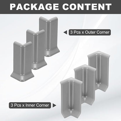 uxcell Self Adhesive Baseboard Corner Blocks, 3.23 Inch Wall Edge Corner - Image 3