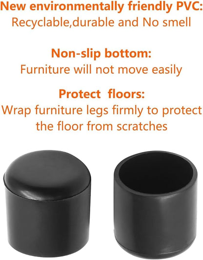 40 Pcs Round Rubber Furniture Leg Caps, 3/4" Vinyl Flexible Chair Leg Floor - Image 4