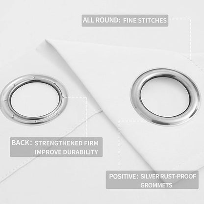 Easy-Going Blackout Curtains for Bedroom, Solid Thermal Insulated Grommet and - Image 4