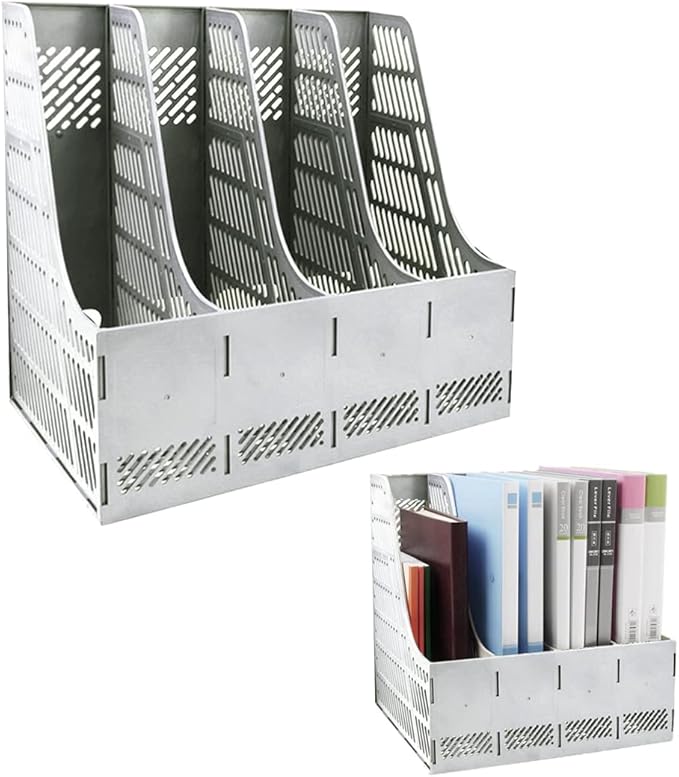 SAYEEC Sturdy Magazine Holder Organizer Desktop 4 Compartment File Holders - Image 8