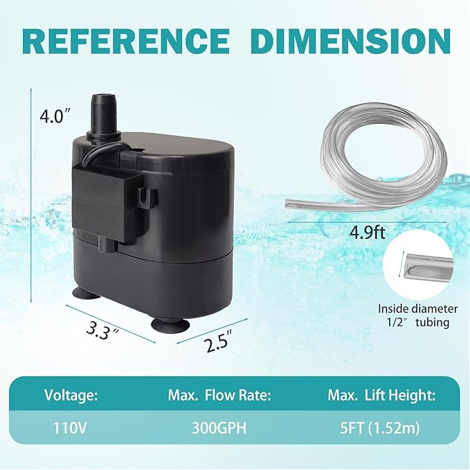 Small Pump With Level Sensor, 5 FT Drain Lift, Large Volume, 110V Automatic - Image 2